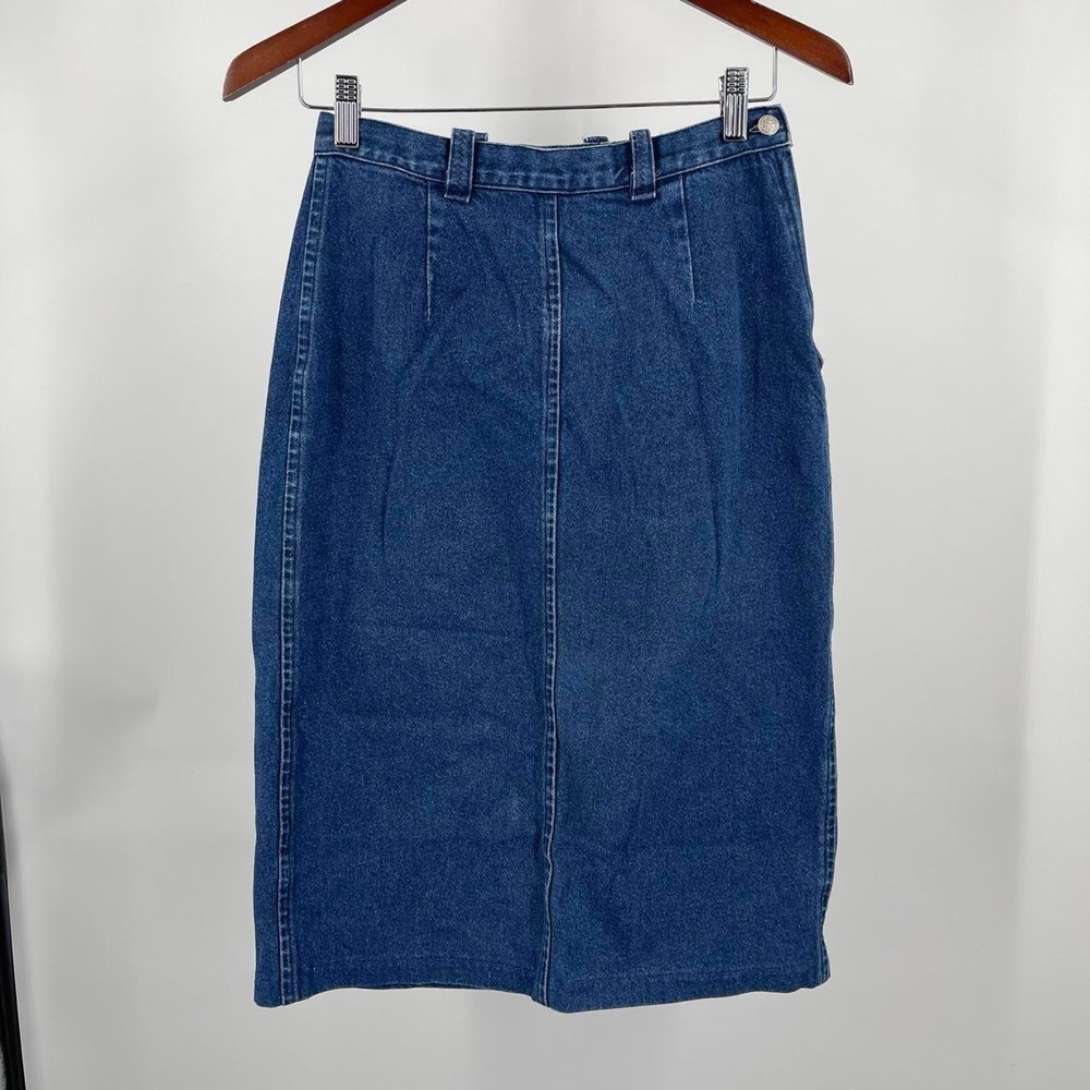 Vintage 90s Denim Pencil Skirt Retro Classic Small 26 Western Timeless Country